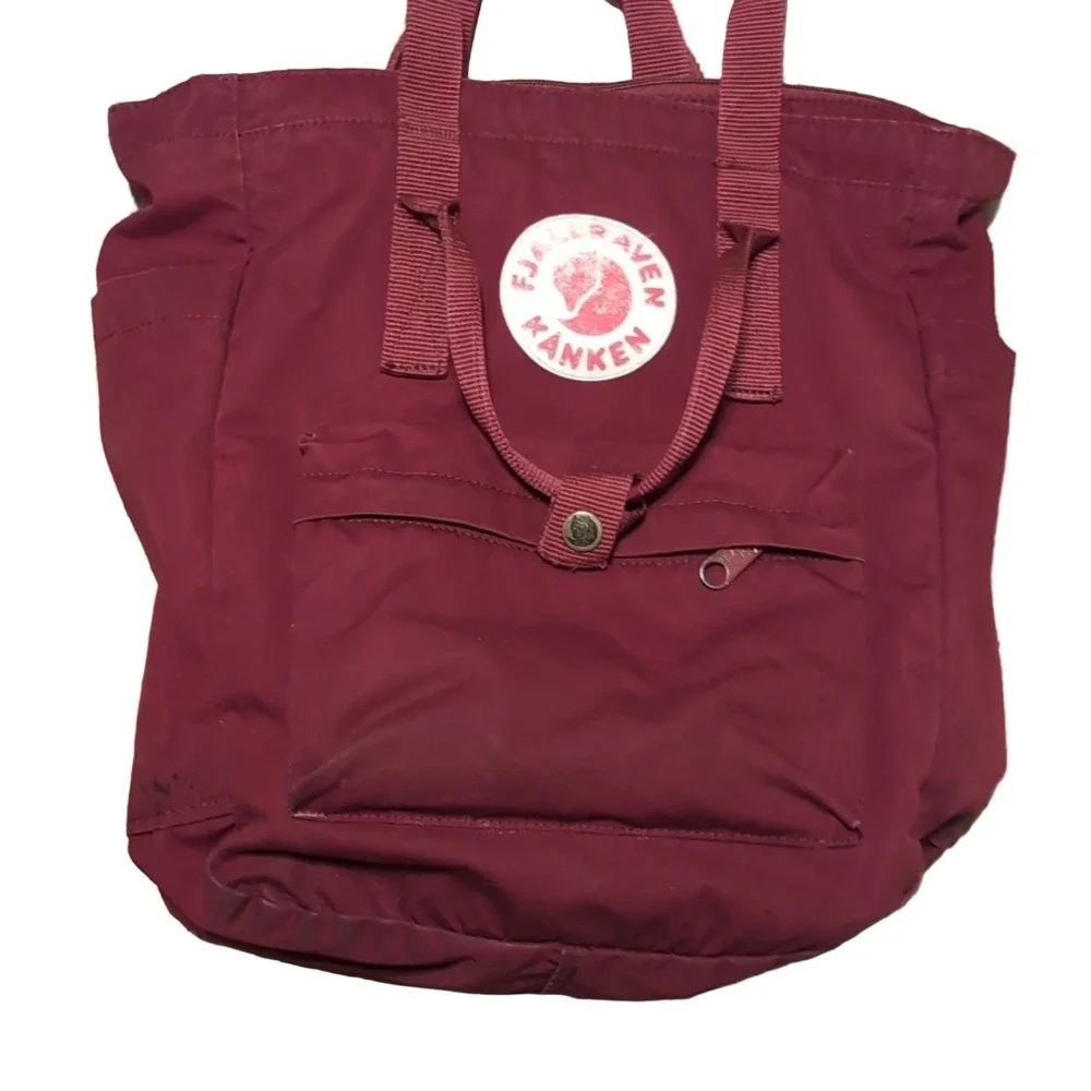 Fjällräven Kånken Tote Bag Dark Red G-1000 Top Handles Shoulder Straps
